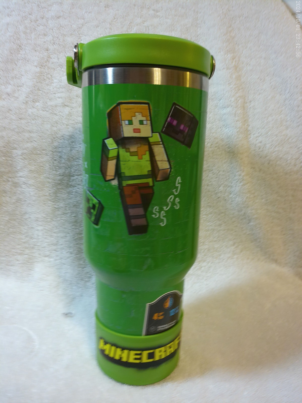 Minecraft 40 Oz. Stainless Steel Drink Tumbler 4 Hrs. Hot 12 Hrs. Cold New