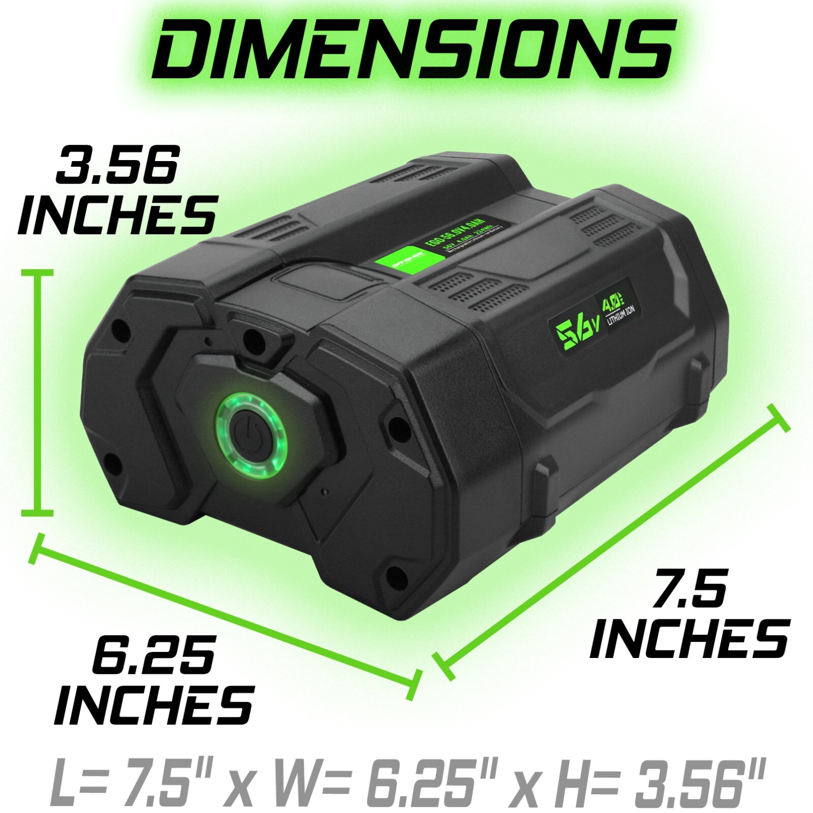 Banshee replacement for EGO Power+ BA2800 56-Volt 4.0Ah Lithium-Ion Battery