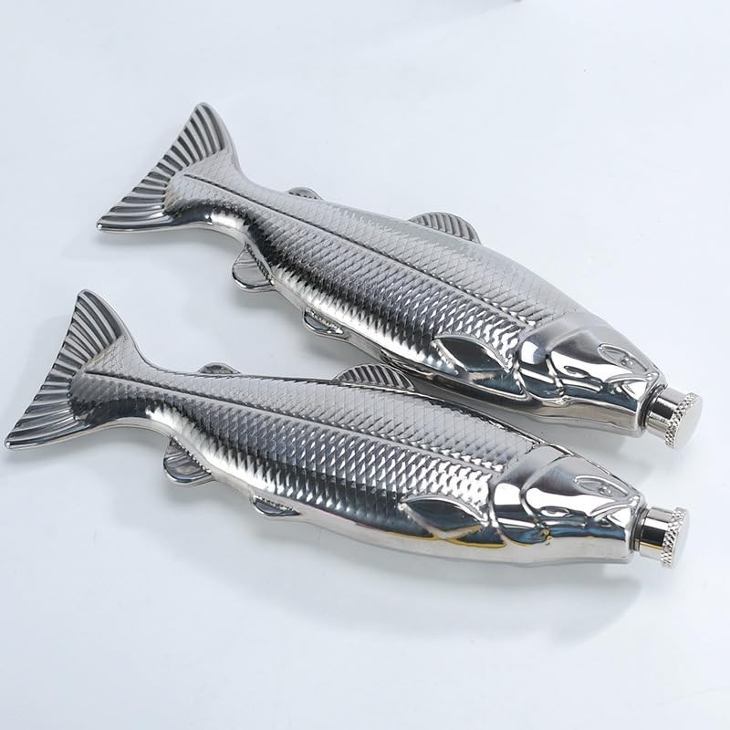 Moovul 1Pc Fish-Shape Hip Flask 5Oz Bottle Pocket Flask Steel Party Drinkware