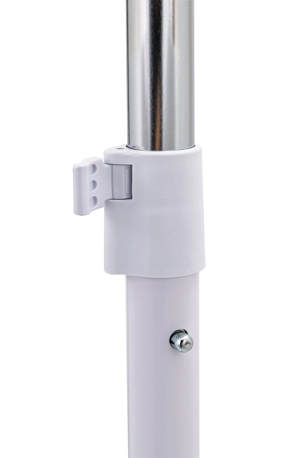 Adjustable Metal Rolling Garment Clothes Rack, Chrome & White