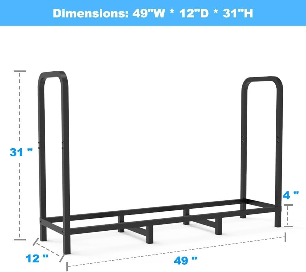 Compact Heavy-Duty Firewood Holder with Elevated Design – Perfect for Indoors