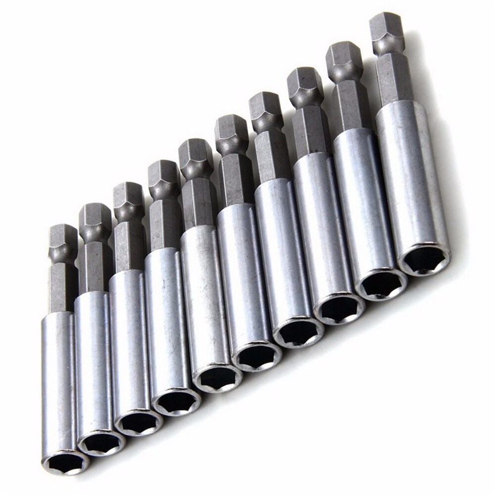 10Pcs Compact Magnetic Bit Tip Extensions Holder 1/4 Hex Shank Drive Guide US