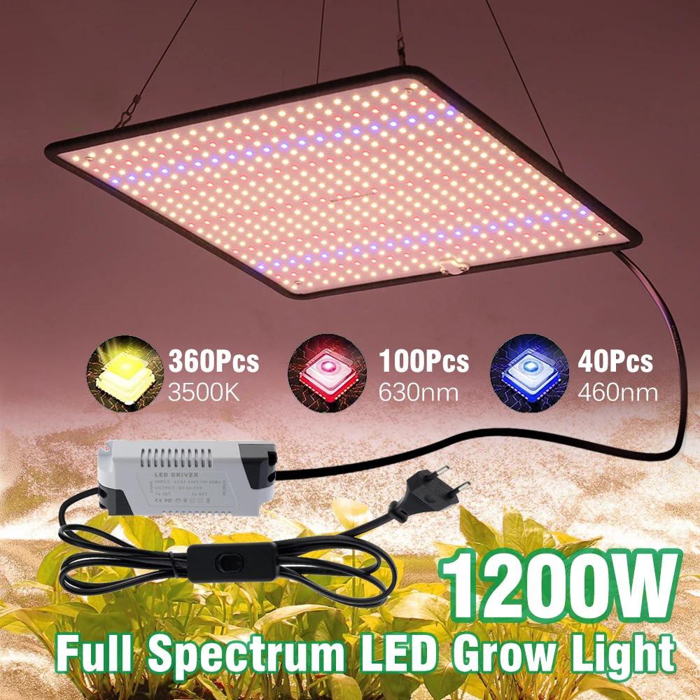 Grow Light 1200W Full Spectrum LED for Indoor Plant Growth 4×4 ft Coverage Area