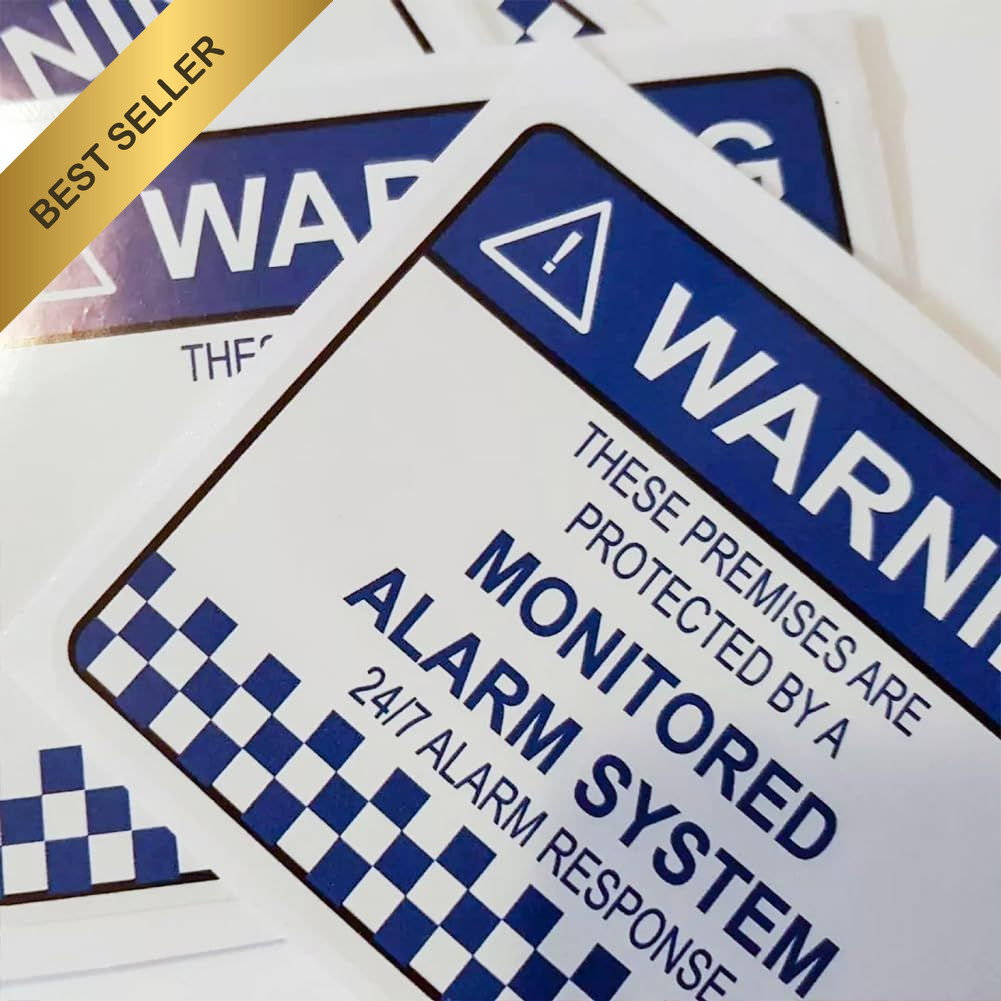 8 Pcs Security Alarm System Sign Waterproof Monitored Warning Sticker Decals