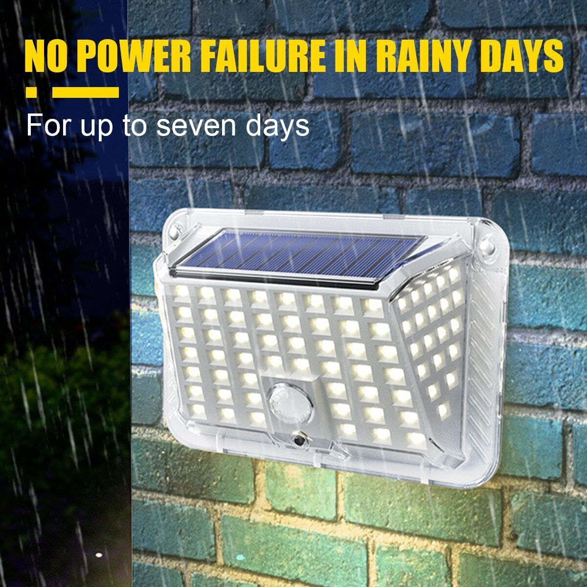 PFCTART 90 LED Solar Wall Light Outdoor Garden Motion Sensor Security Flood Lamp