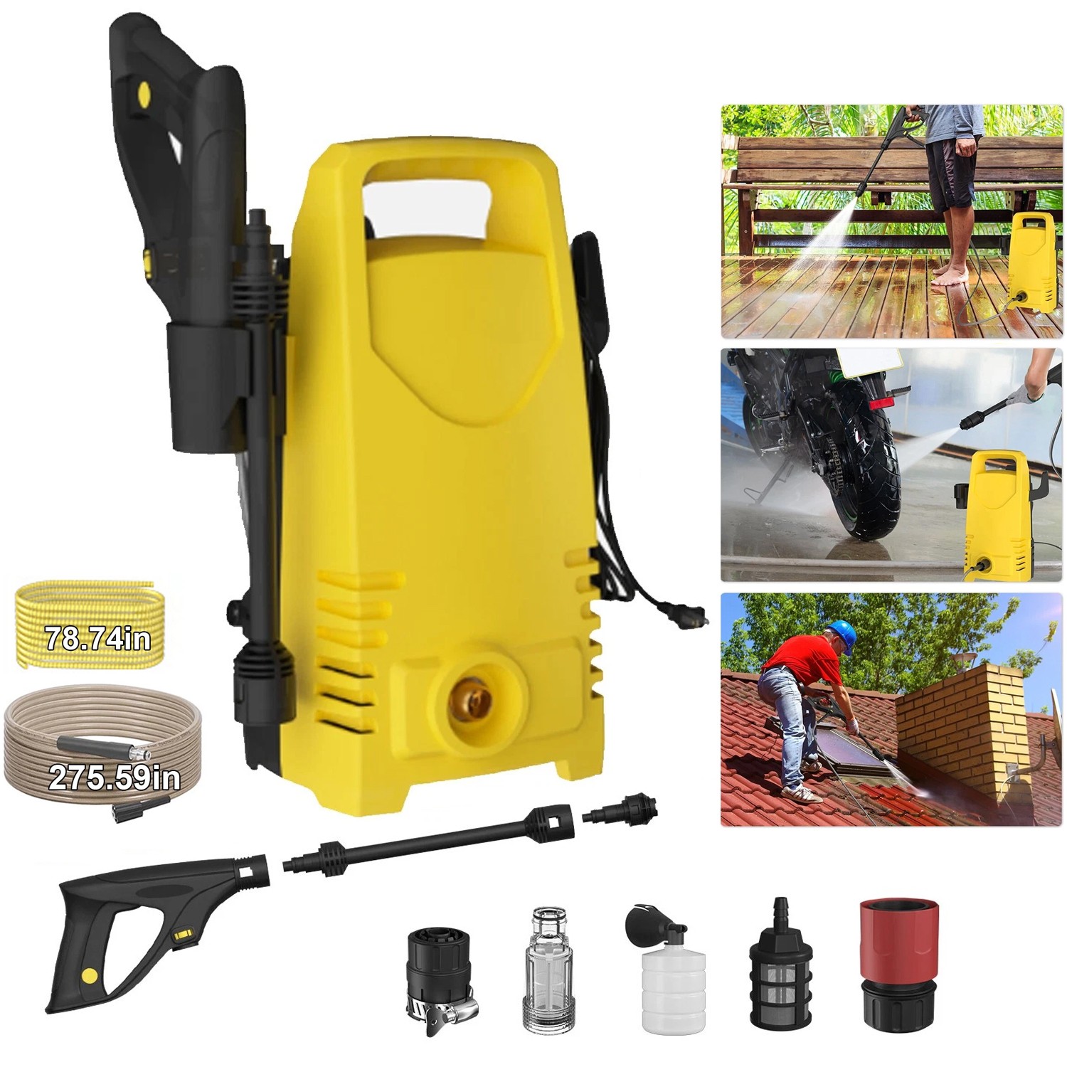 5000 PSI Electric Pressure Washer High Pressure Washer Portable Powered Washer