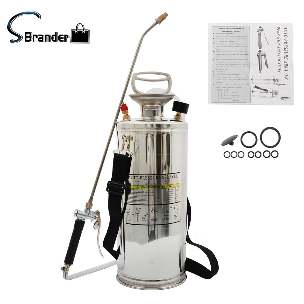 High Quality 2 Gallon Pump Sprayer Stainless Steel Sprayer With Reinforced Hose