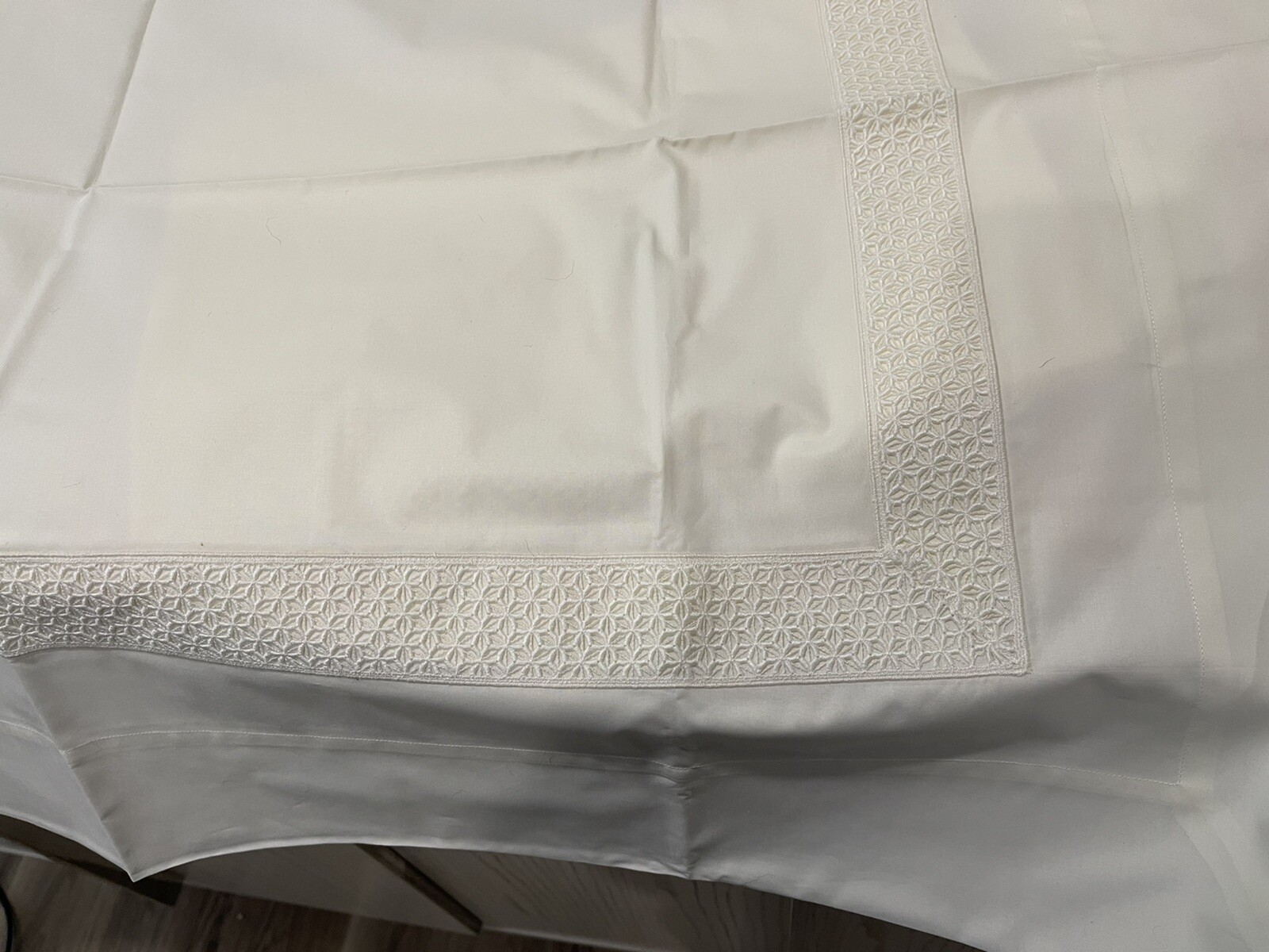 $700 Pratesi Italy New 1pc Euro Sham Origami Embroidery Ivory ONE