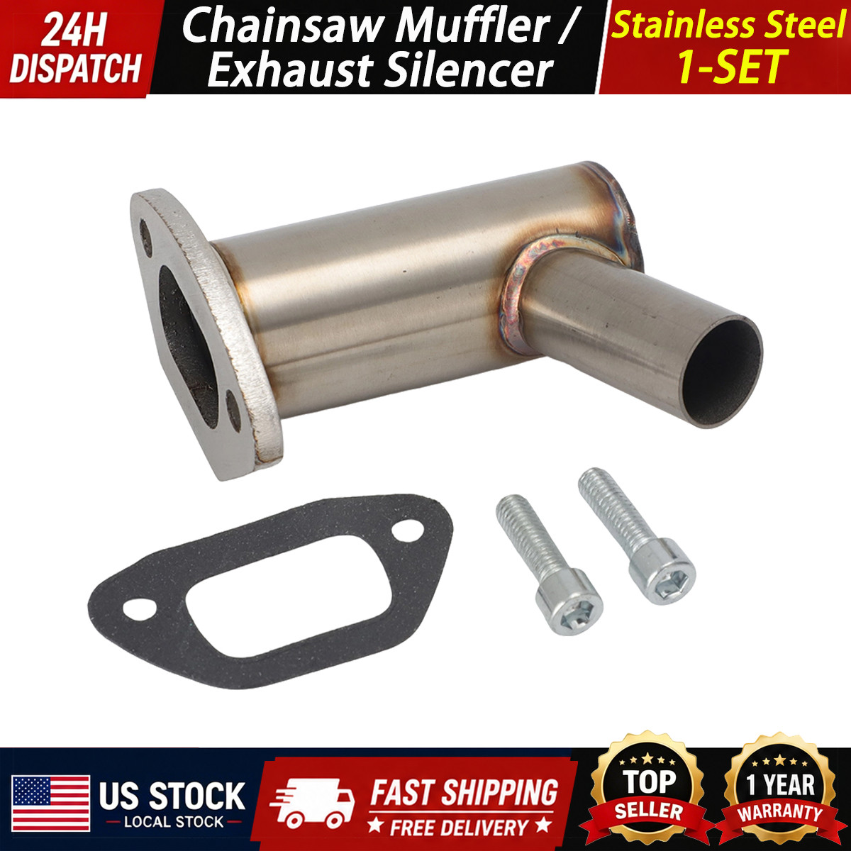 Stainless Steel For Husqvarna Chainsaw Exhaust Muffler 455 460 461 465 Rancher