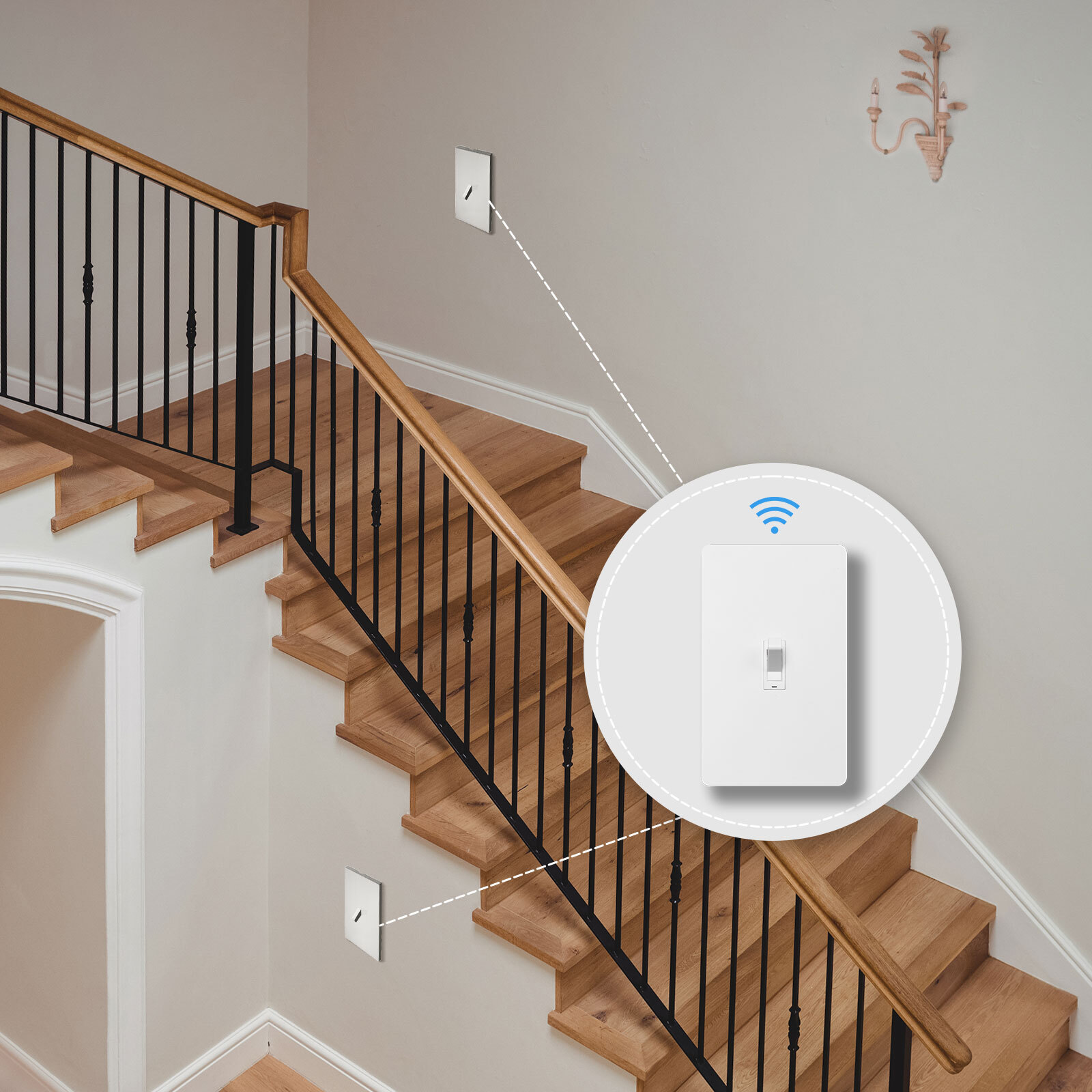 MOES WiFi Smart Toggle Switch 3-Way Wall Light Switch Alexa Google APP Timer