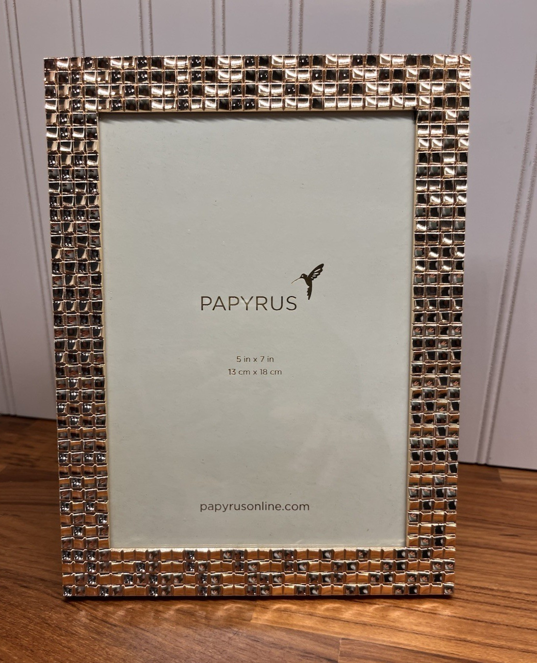 New Papyrus Shiny Gold Frame 5 x 7 Inch Metal Raised Multi Square NWT