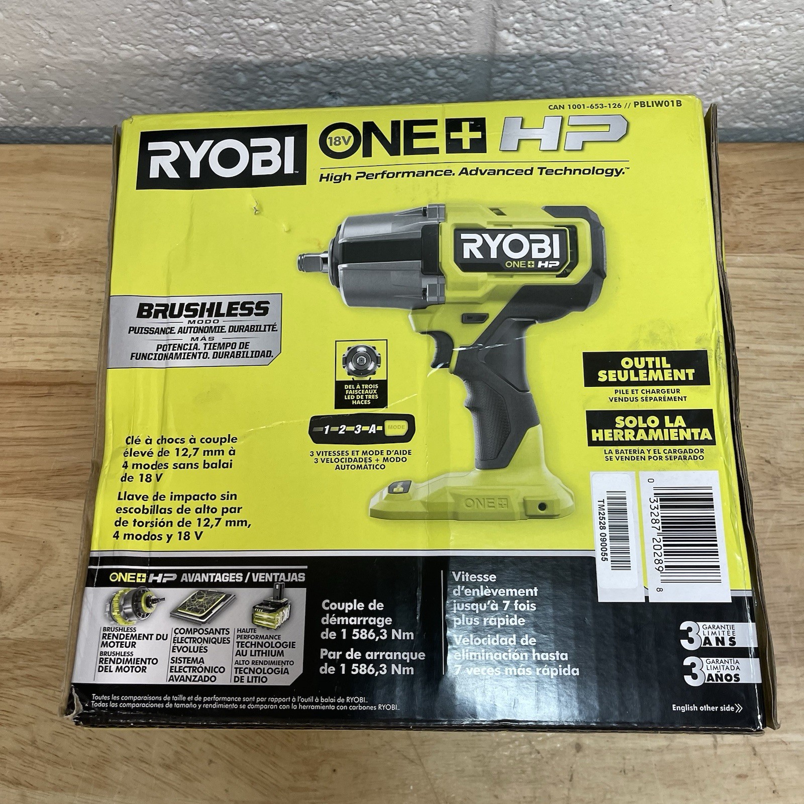 RYOBI PBLIW01B HP 18V 4-Mode 1/2″ High Torque Impact Wrench