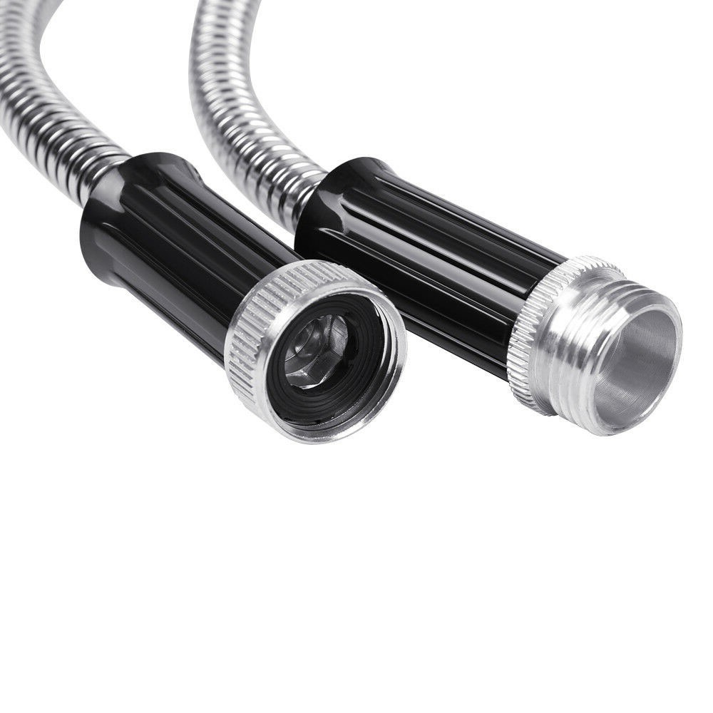 25/50/75/100FT Lightweight Stainless Steel Metal Garden Water Hose Pipe Flexible