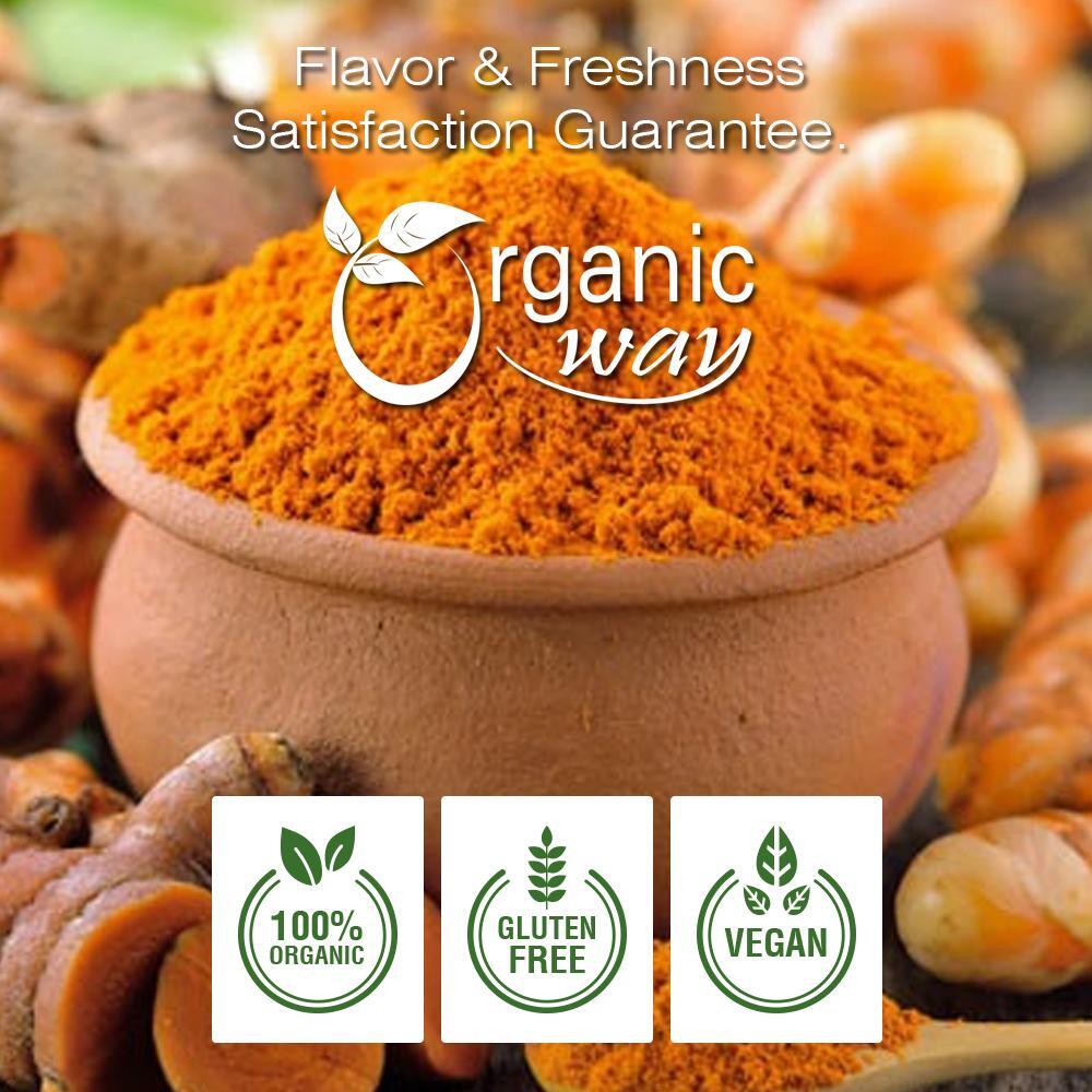 Organic Way Turmeric / Haldi Root Powder – Organic, Kosher & USDA Certified