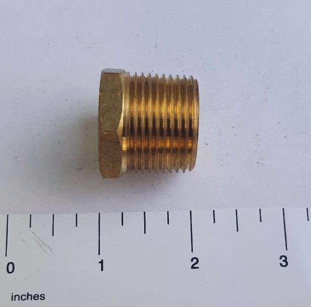 1) 3/4″ MALE X FEMALE 1/2″ NPT PIPE THREAD HEX REDUCER BUSHING – LEAD FREE BRASS