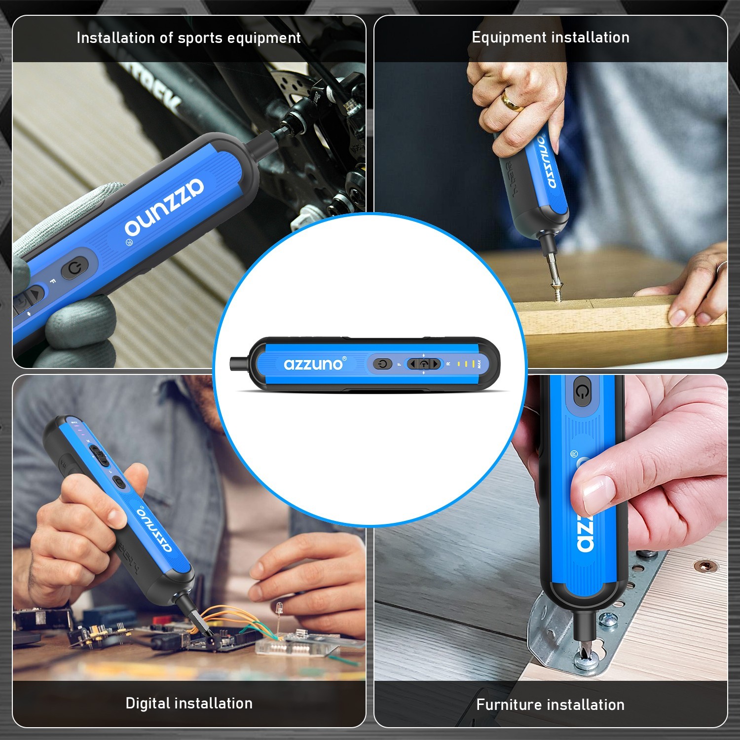 AZZUNO 4V Cordless Electric Screwdriver Set w/25 Bits and USB Cable LED Light