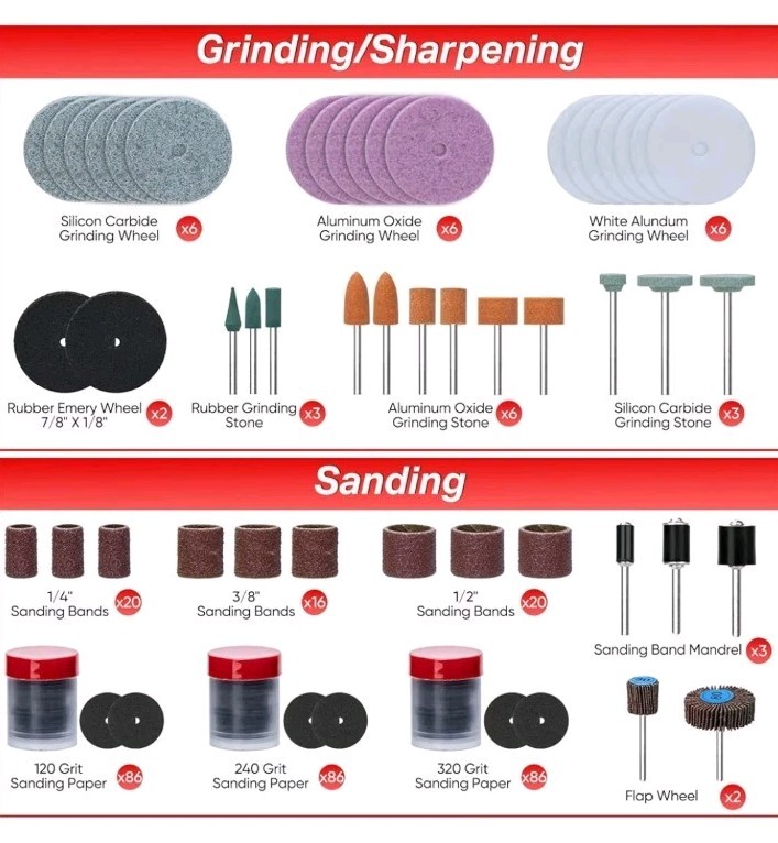 SHALL 508pc Rotary Tool Accessories Kit Multifunctional Set,Perfect for Cutting