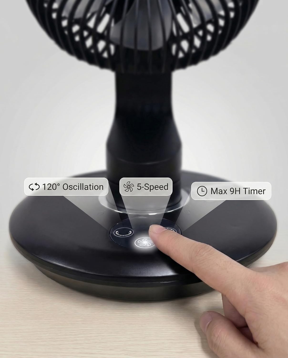 GAIITIR Desk Fan for Office,Oscillating Air Circulator Fan,30dB Quiet,12H Runtim