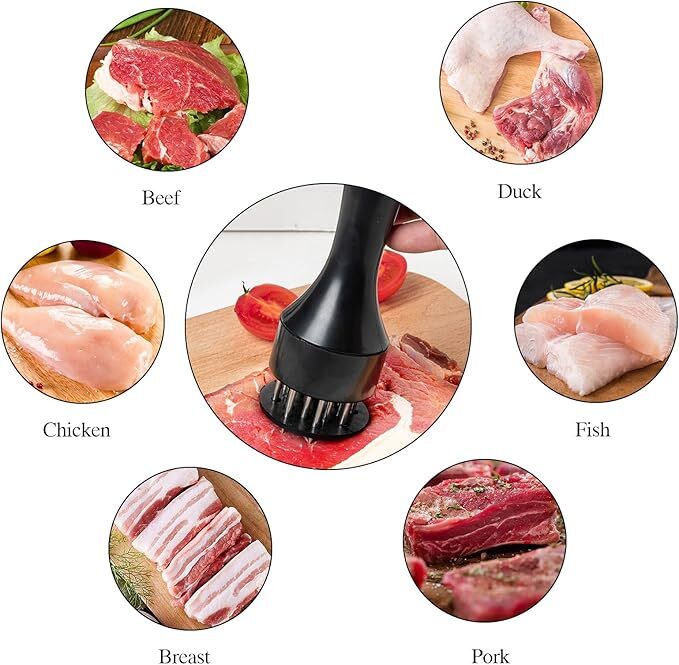 Meat Tenderizer Tool 21Needles Stainless Steel for Tenderizing Kitchen Tool USA