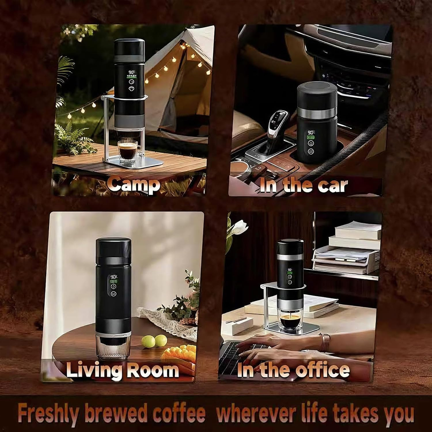 Portable Coffee Maker with 7500mAh Battery – Ideal for Travel & Camping
