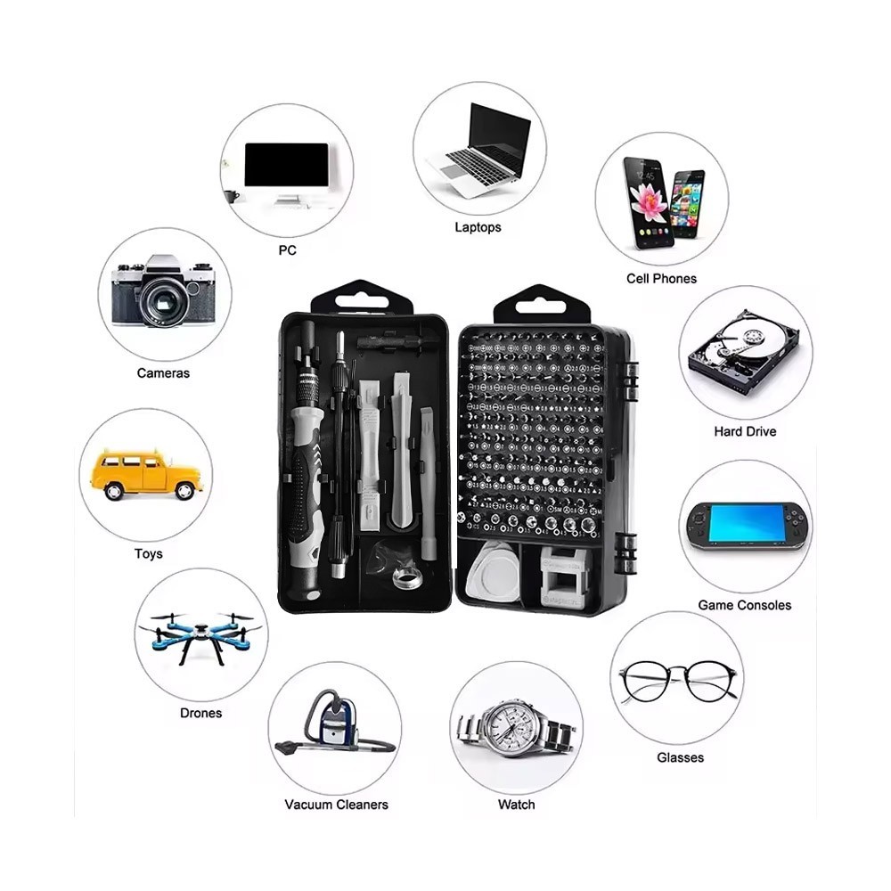 Magnetic Precision 115 in 1 Repair Screwdriver Set PC Phone Electronics Tool KBD