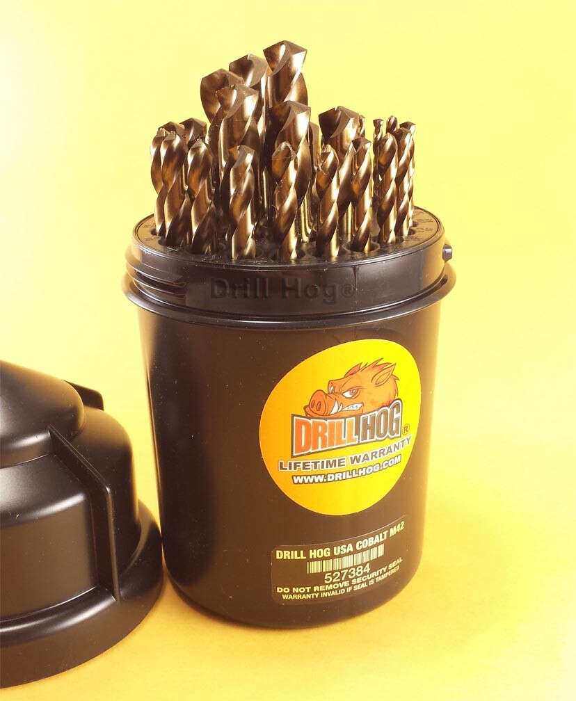 Drill Hog® 29 Pc Cobalt Drill Bit Set M42 Drills 1/16-1/2 100% Lifetime Warranty
