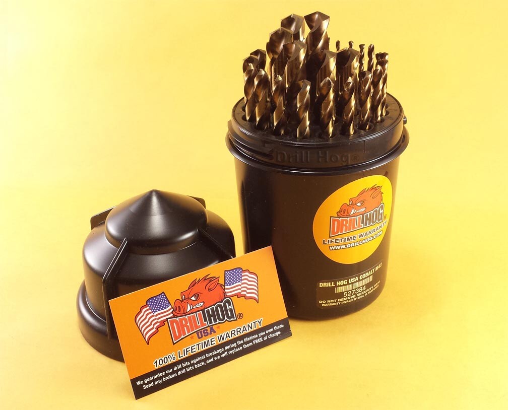 Drill Hog® 29 Pc Cobalt Drill Bit Set M42 Drills 1/16-1/2 100% Lifetime Warranty