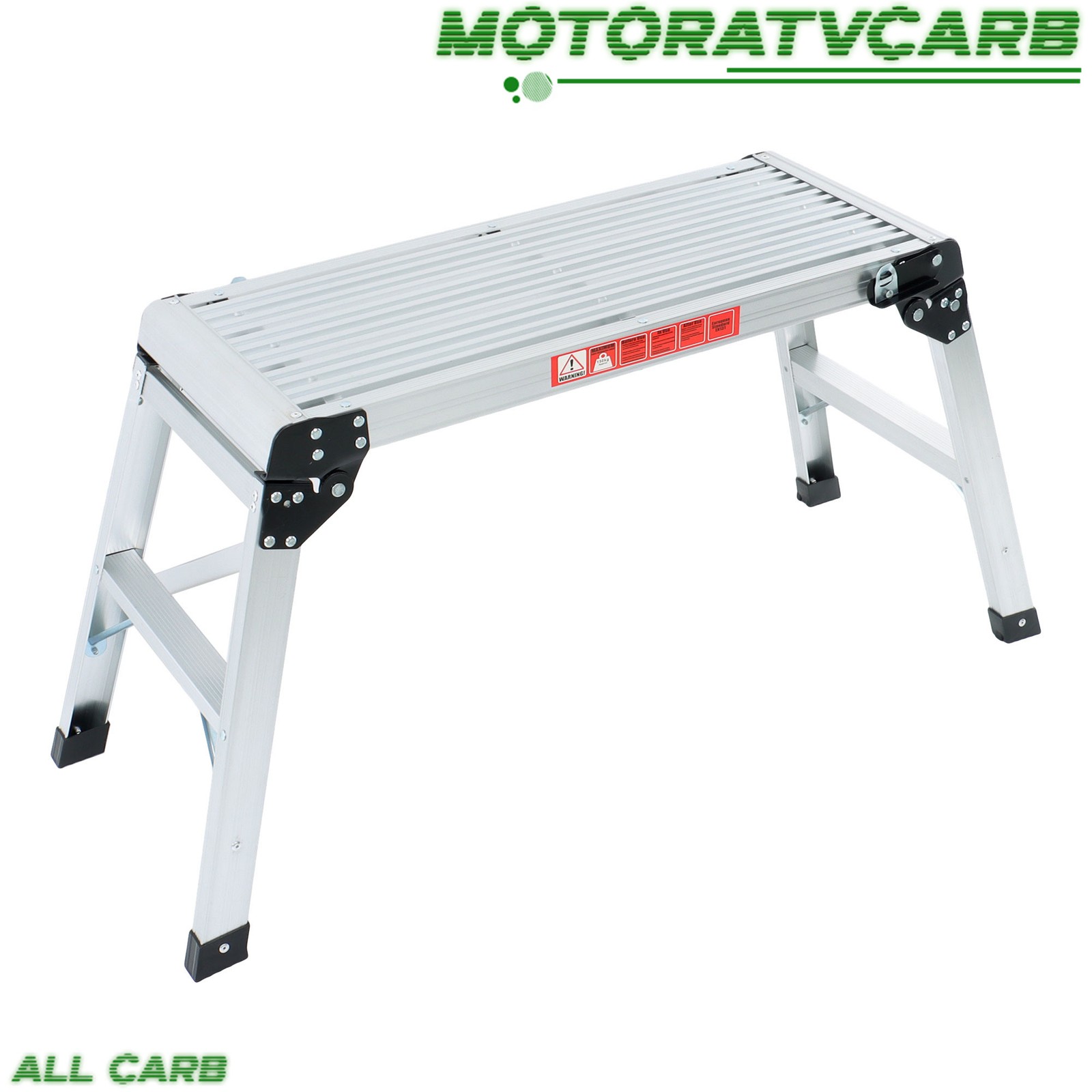 ALL-CARB 330 Lbs Capacity Work Platform Aluminum Step Ladder Heavy Duty Foldable