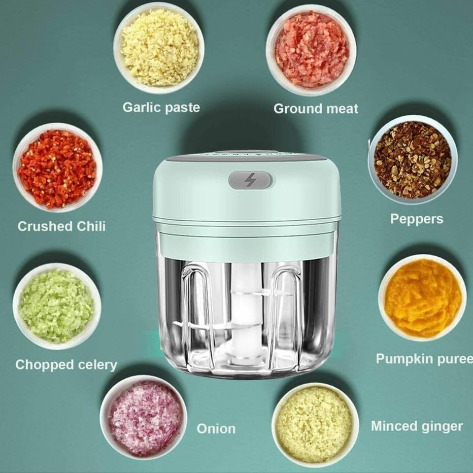 The Perfect Part Vegetable Chopper – 300ML Electric Garlic standard, Pink