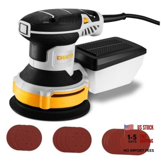 Orbital Sander Corded Hand Sander: 5″ Random Orbital Sander with Dust Yellow