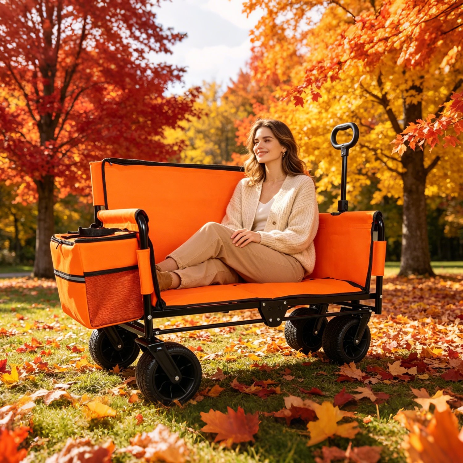 3in1 500lbs Heavy Duty Folding Wagon Cart w/ 180L Storage Bag For Camping Sports