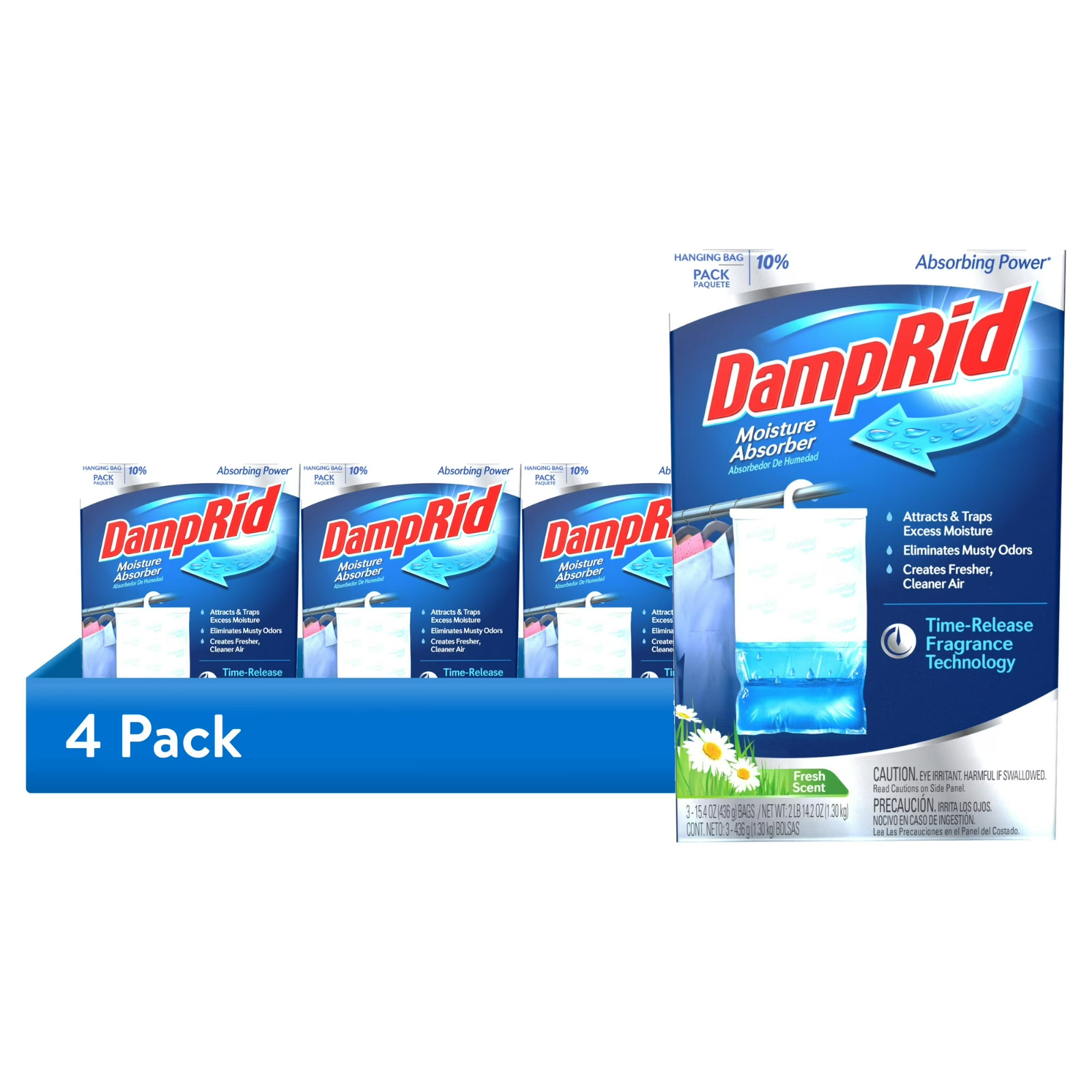 (4 pack) DampRid Fresh Scent Hanging Moisture Absorbers, 3 Count,Free ship