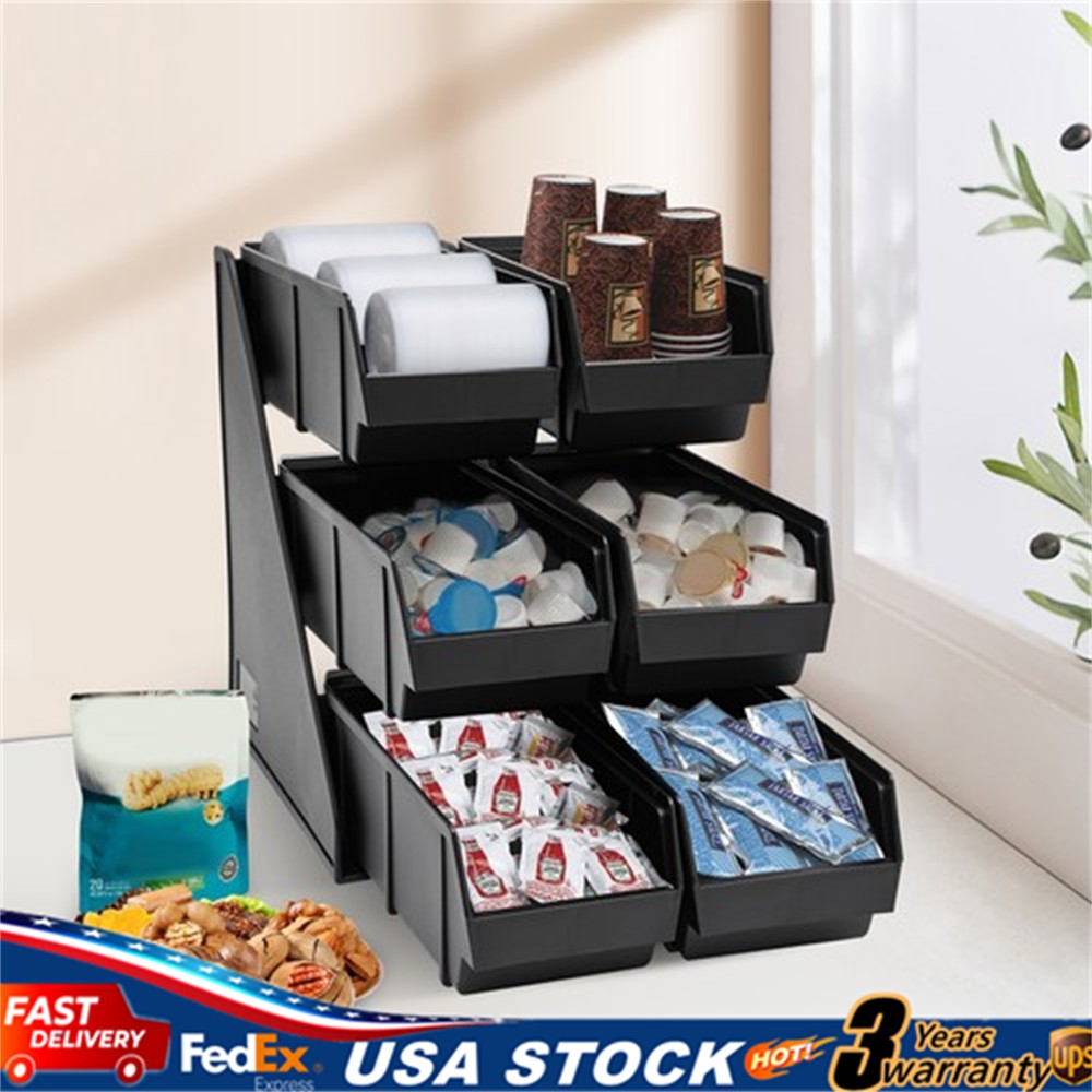 Serve Condiment Bin Plastic Containers Storage Bins Condiment Organizer Black