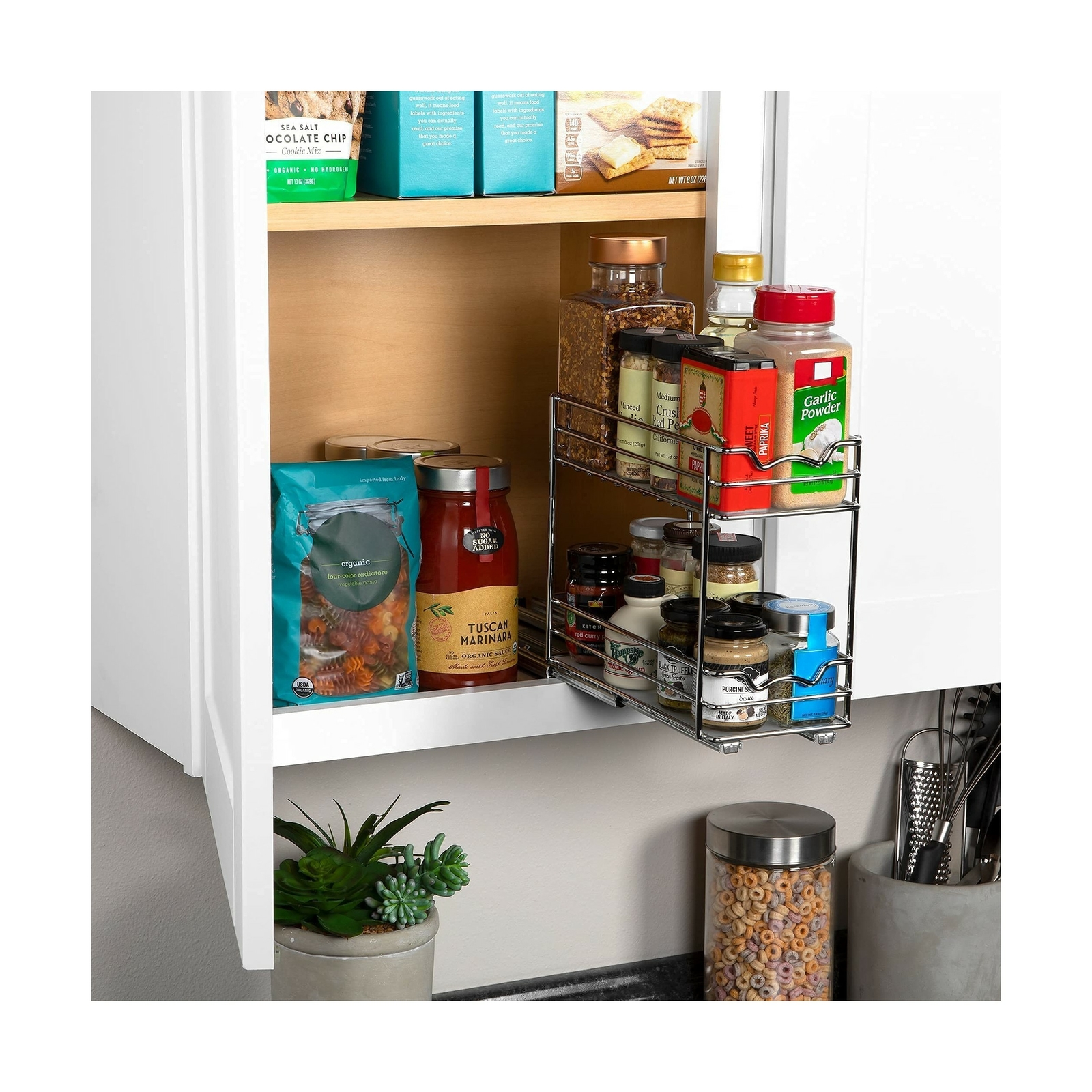 Pull Out Spice Rack Organizer for Cabinet, Heavy Duty-5 Year Limited Warranty…
