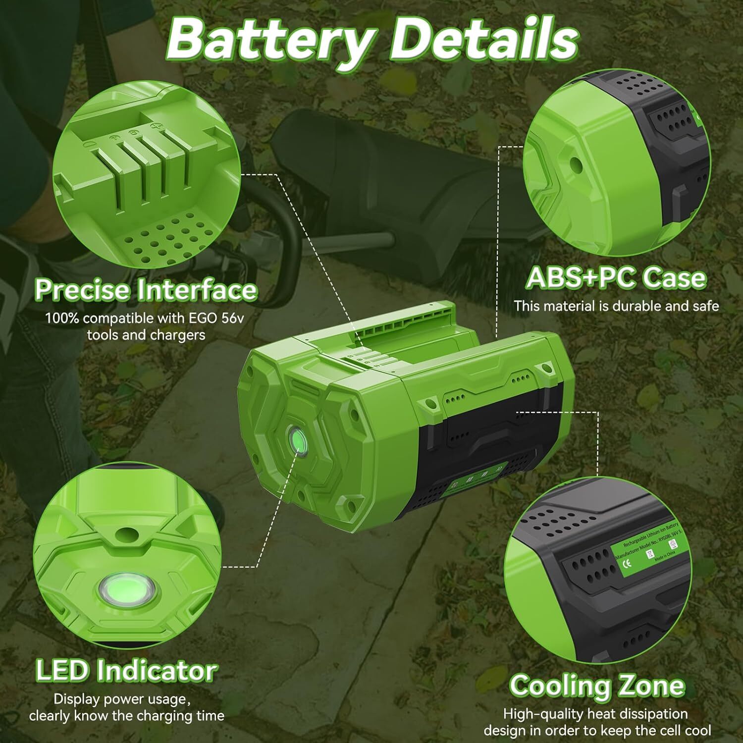 56V 7.5/9.0Ah Battery Replace For EGO 56 Volt BA1400 POWER BA2240 BA1120 BA2800T
