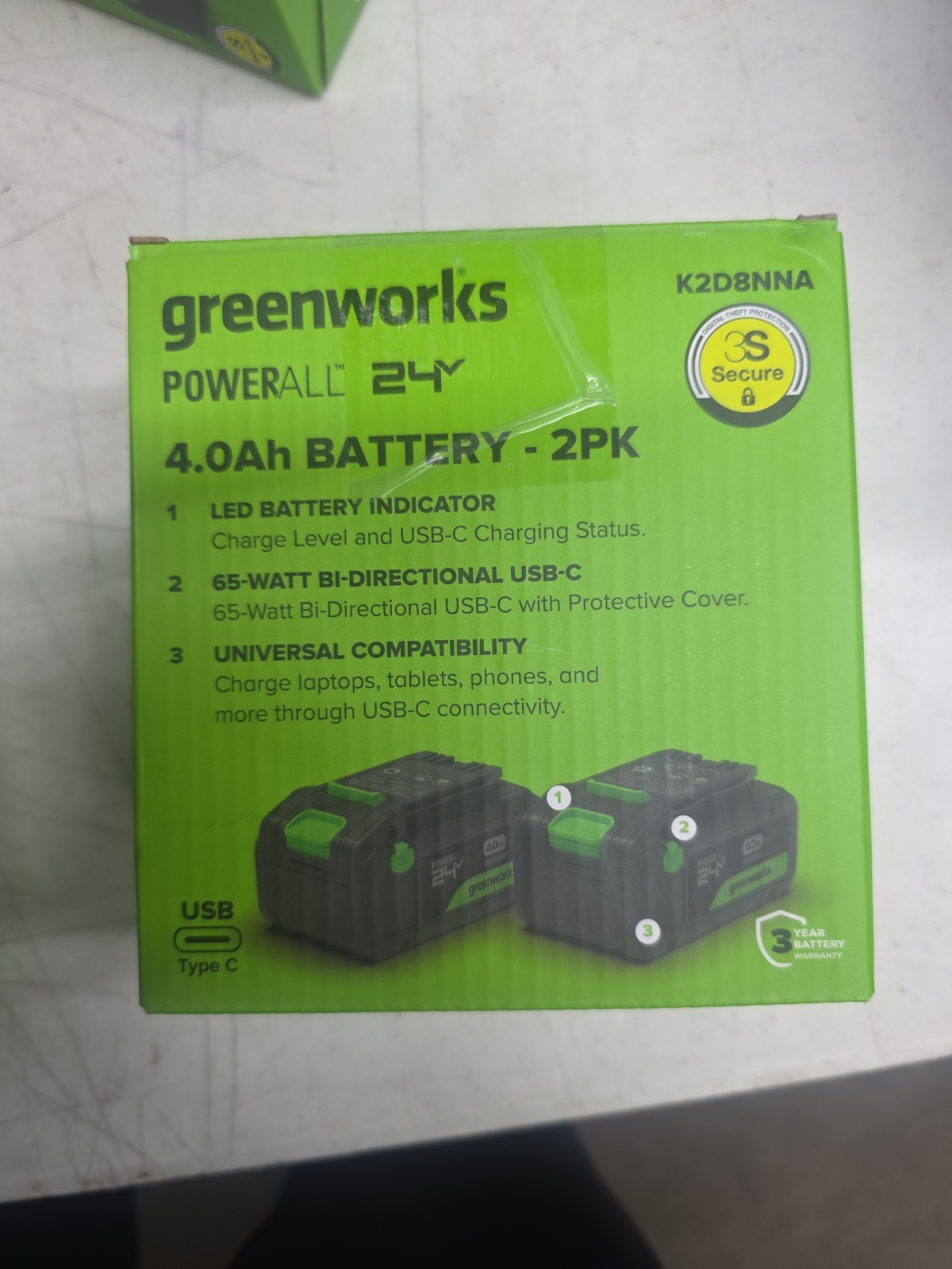 GreenWorks PowerAll 24-Volt 4.0Ah Batteries – 2-Pack (Brand New in Box)