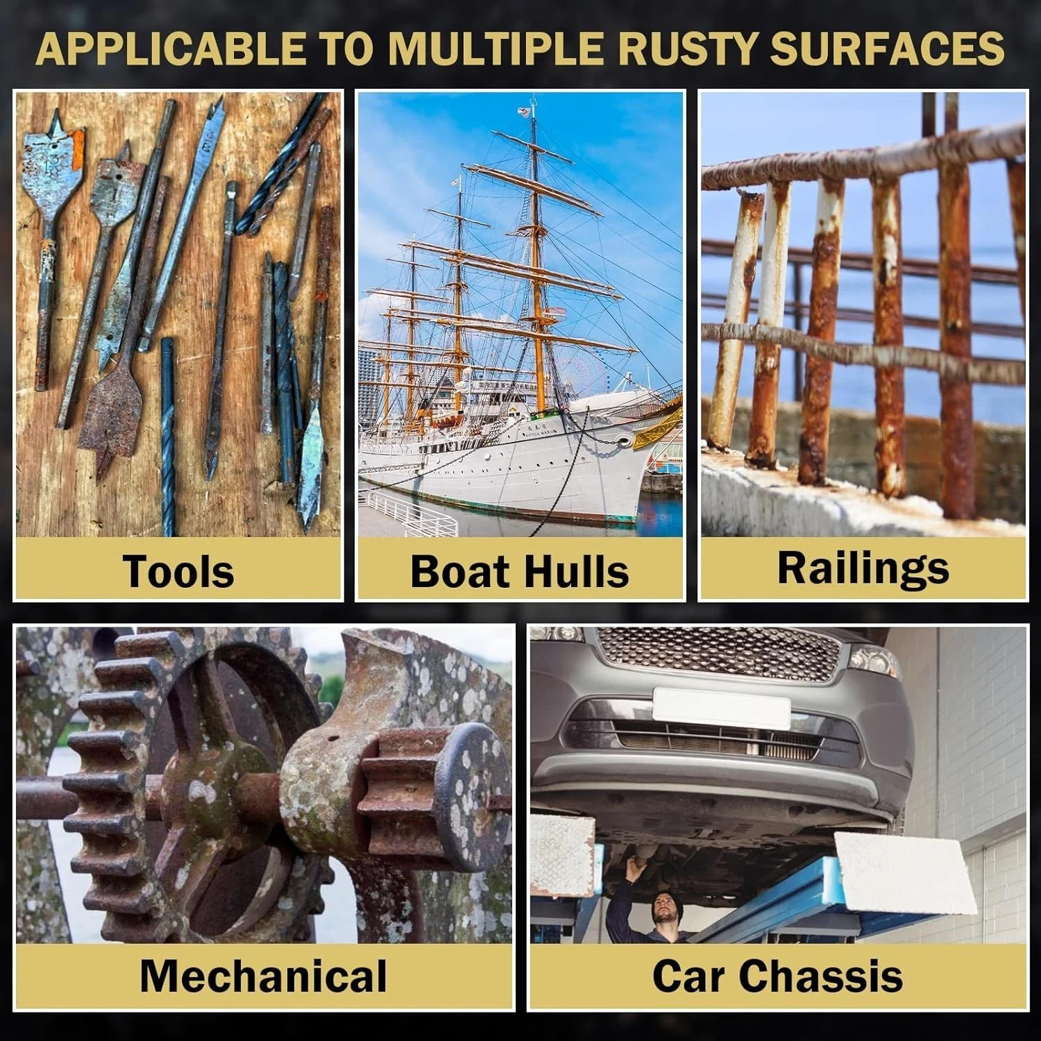 2 in 1 Rust Converter & Metal Primer, 42 Oz Black Rust Inhibitor Paint for Metal