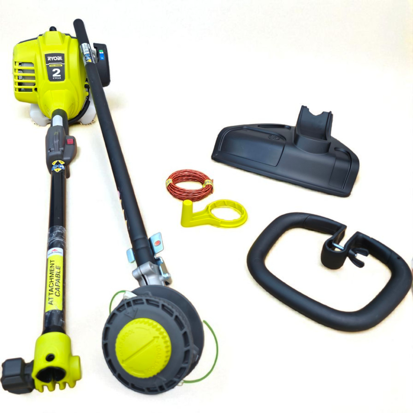 RYOBI String Trimmer 25cc 2-Cycle Gas-Powered Straight Shaft, Attachment Capable