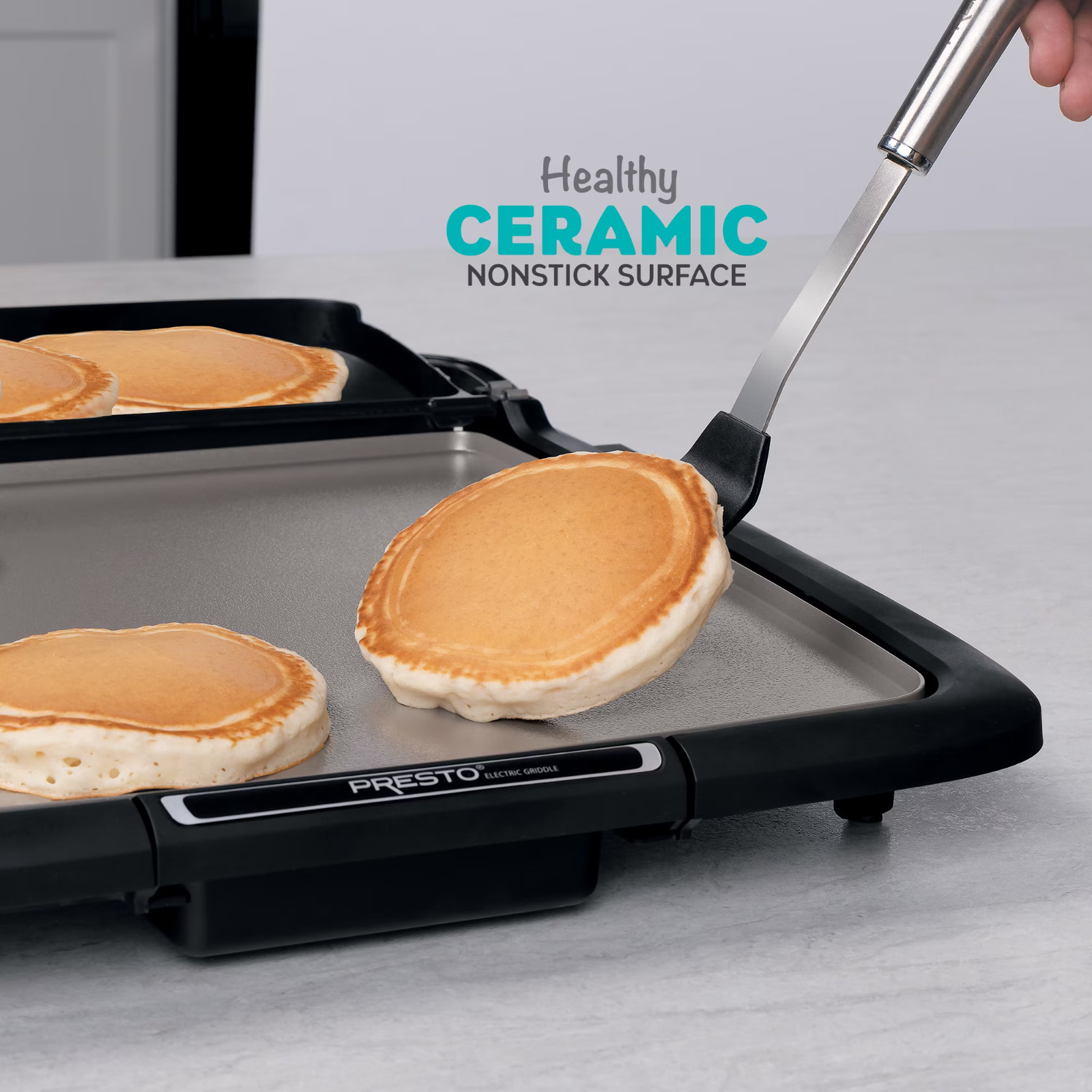 Presto Ceramic Electric Griddle/Warmer Plus, Black 07024, Dishwasher Safe Parts
