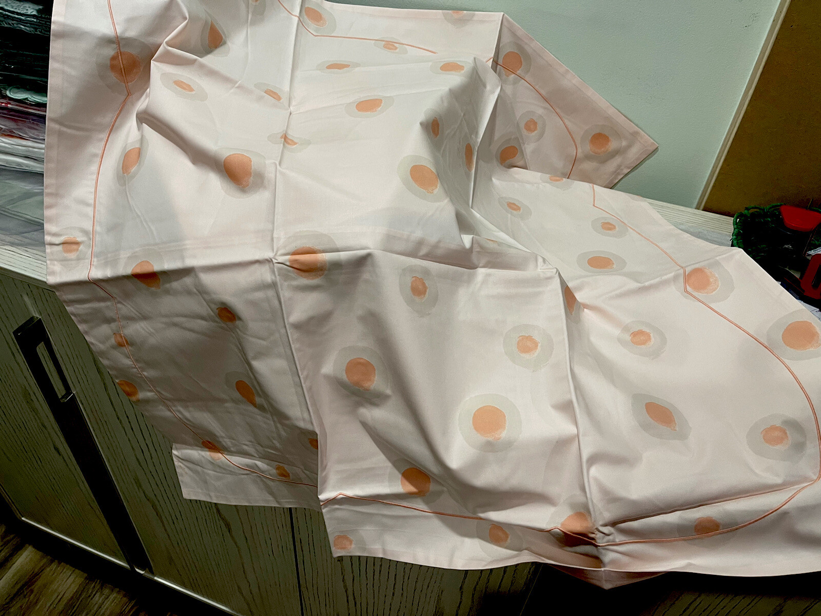 Pratesi Italy New 1pc Standard Sham Pois Pois 100% Cotton Peach ONE