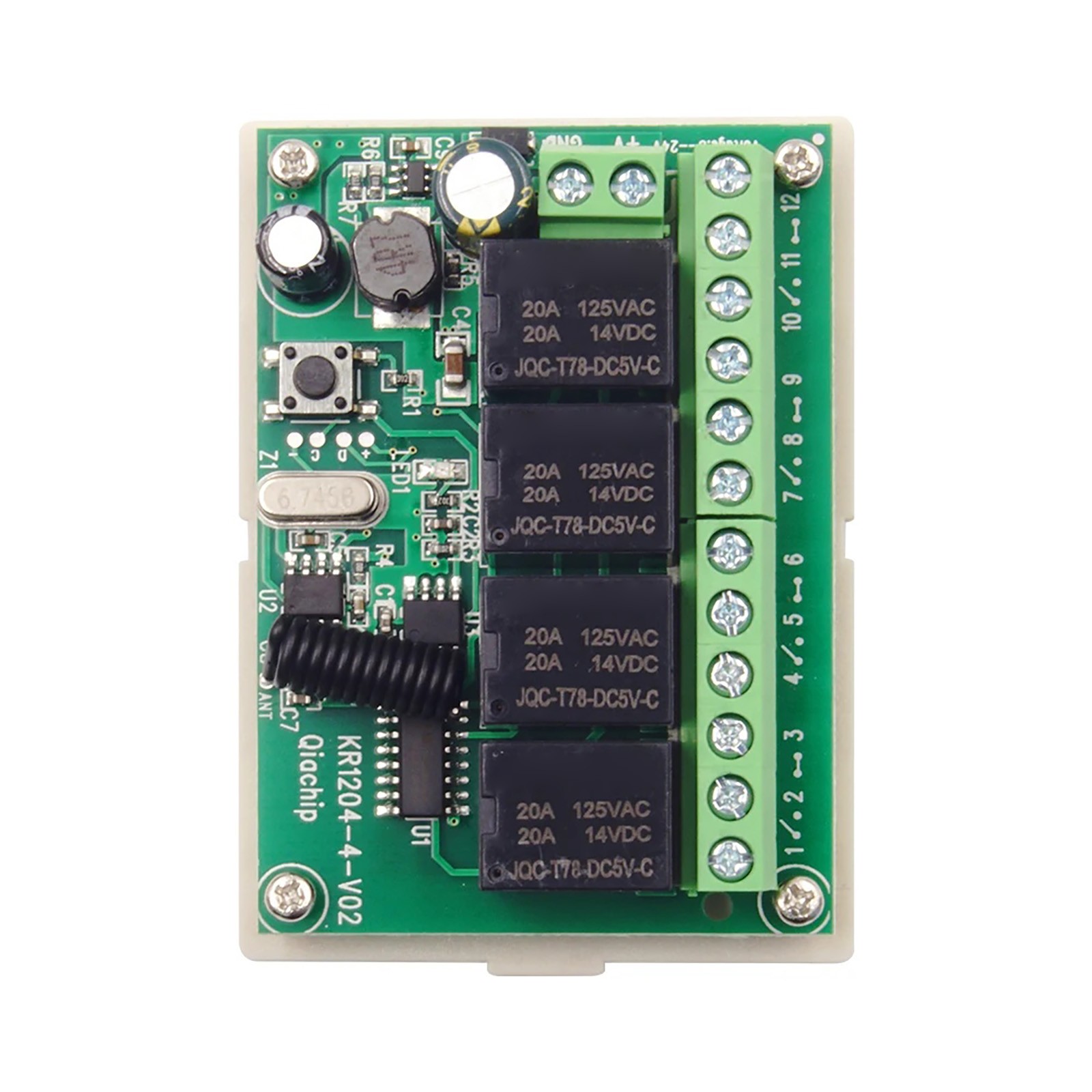 Long Range 4CH Channel Wireless Relay RF Remote Control Module Switch 433MHz