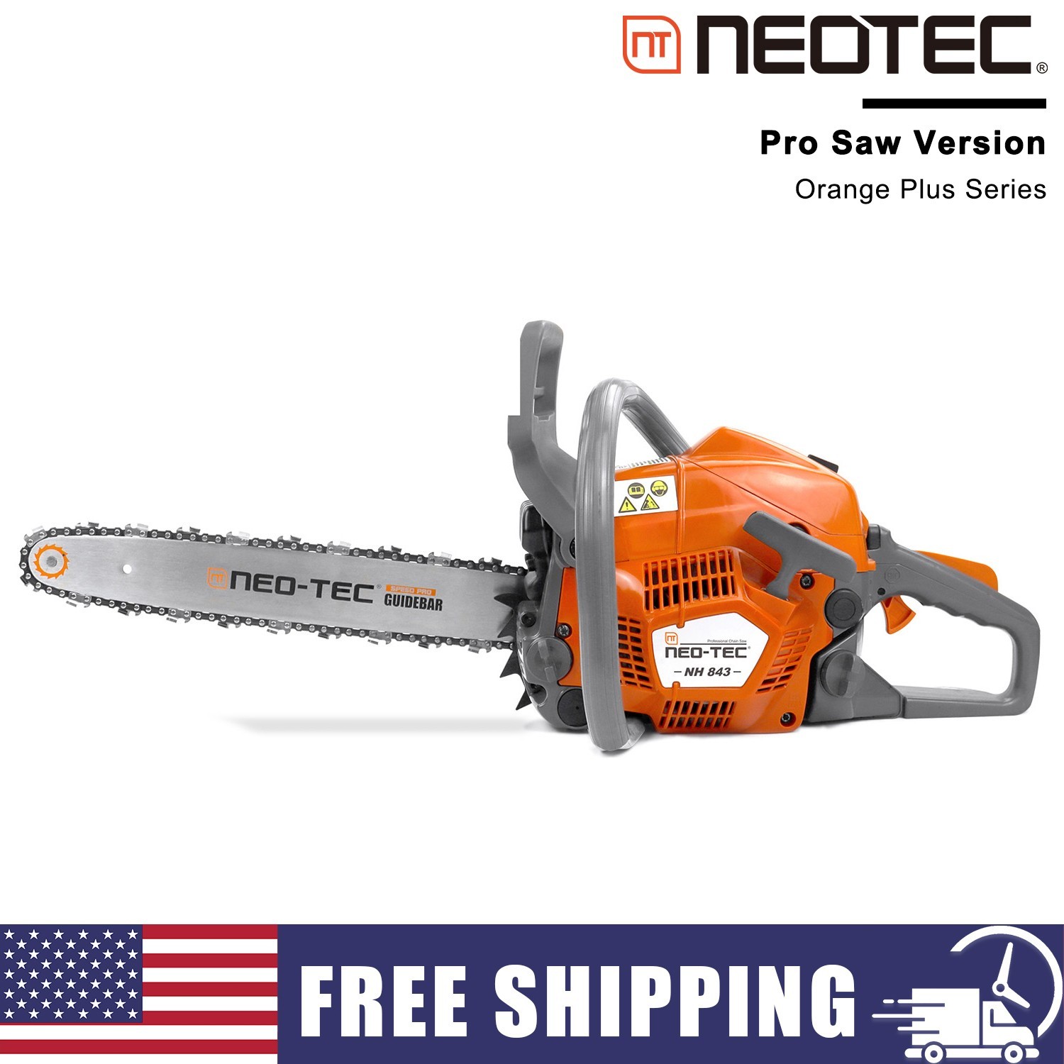 43cc 16″ Gasoline Powered Chainsaw Wood Cutting Engine Gas Crankcase Chain Saw