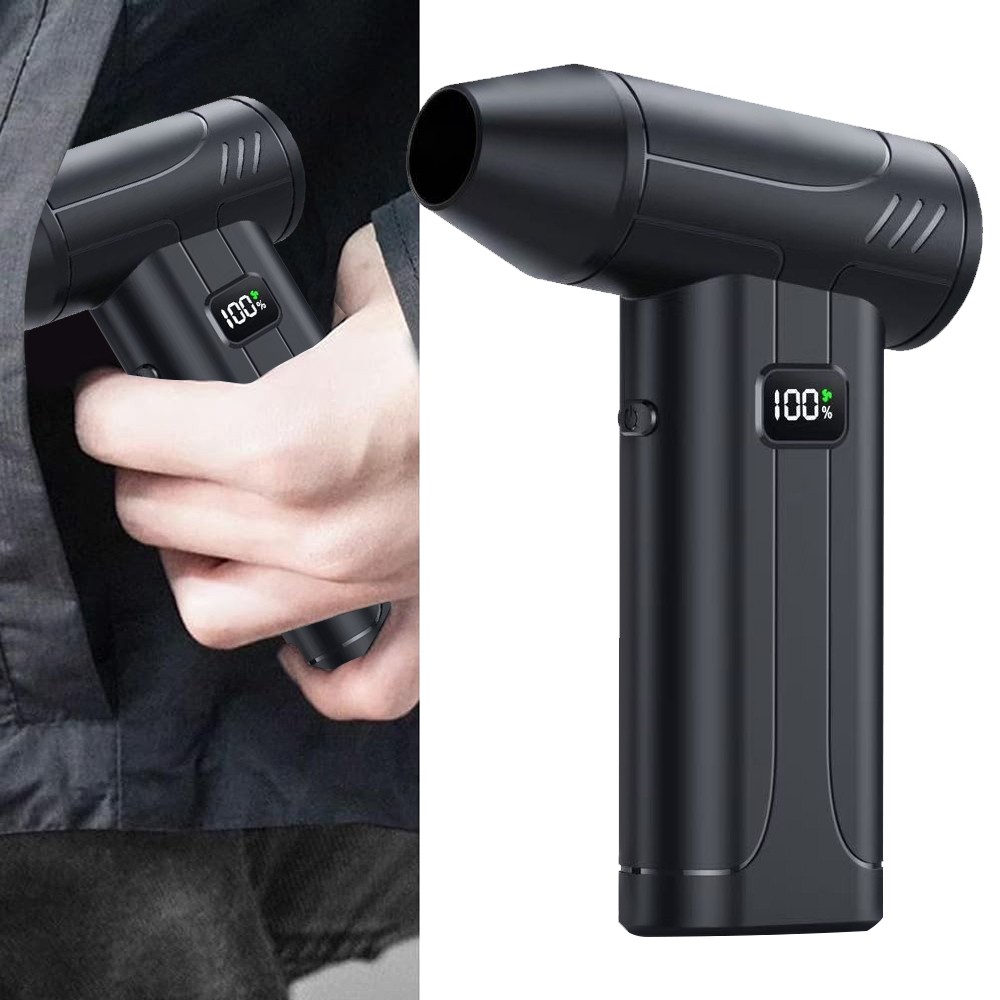 100000RPM Electric Air Duster Cordless Mini Snow Blower Turbo Fan + LED Display