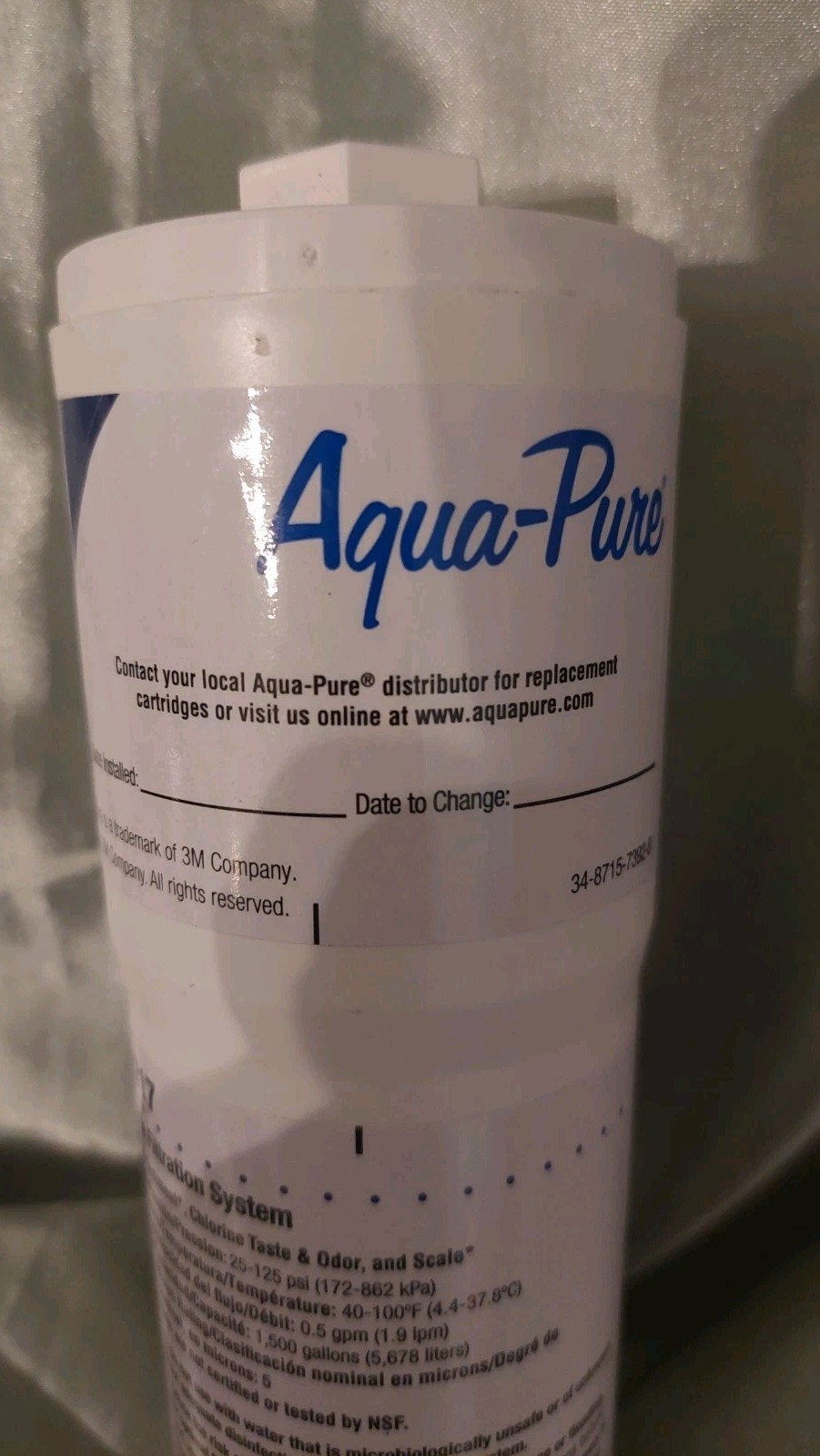 Aqua-Pure AP717 Inline Water Filter for Refrigerator No Chlorine Taste/Odor