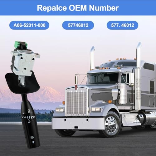 Turn Signal Switch, Push Button, Black, Manual, Compatible with A06-52311-000