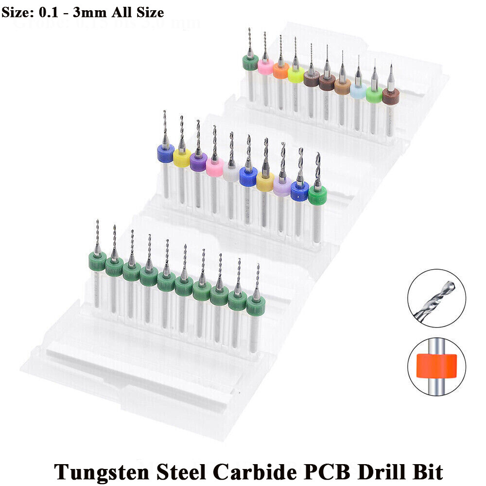 0.1 – 3mm PCB CNC Micro Drill Bits Set Tungsten Steel Carbide Twist Bit Milling