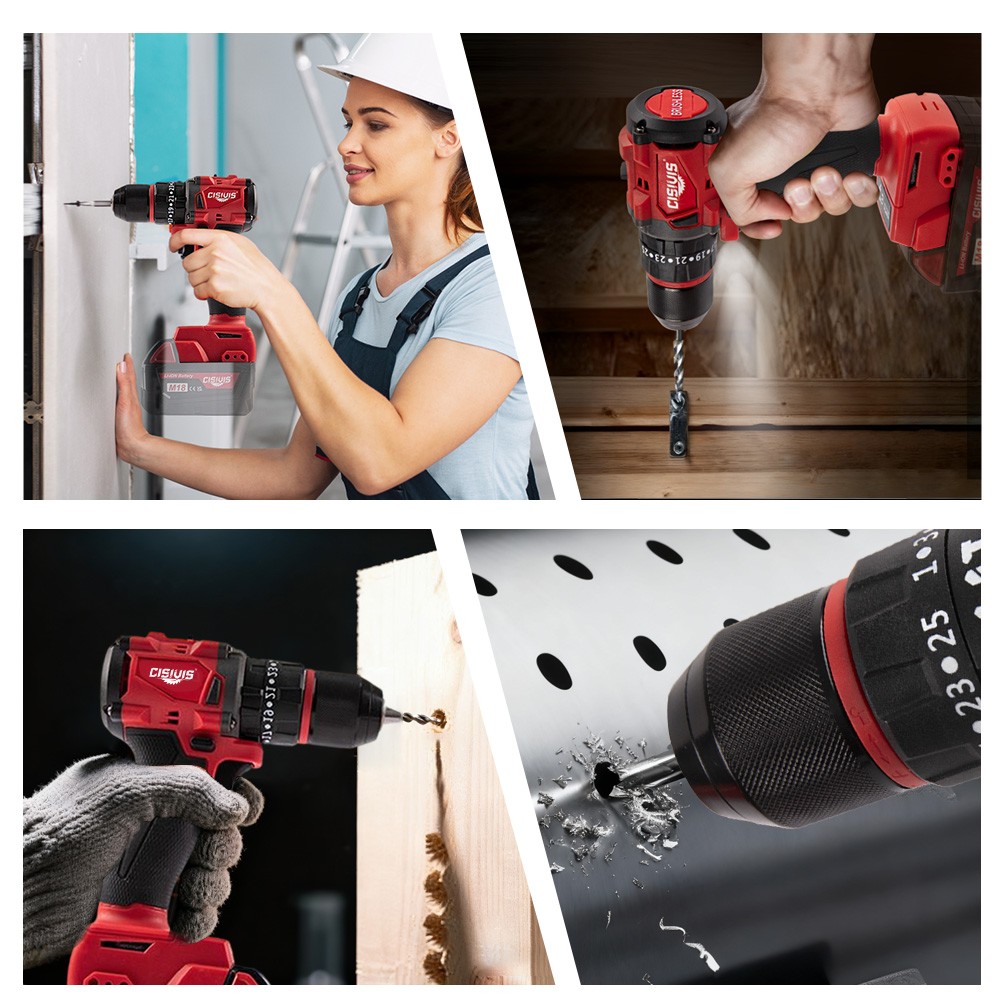 Compatible Milwaukee M18 Battery 35N.m Brushless Drill Driver Bare Tool