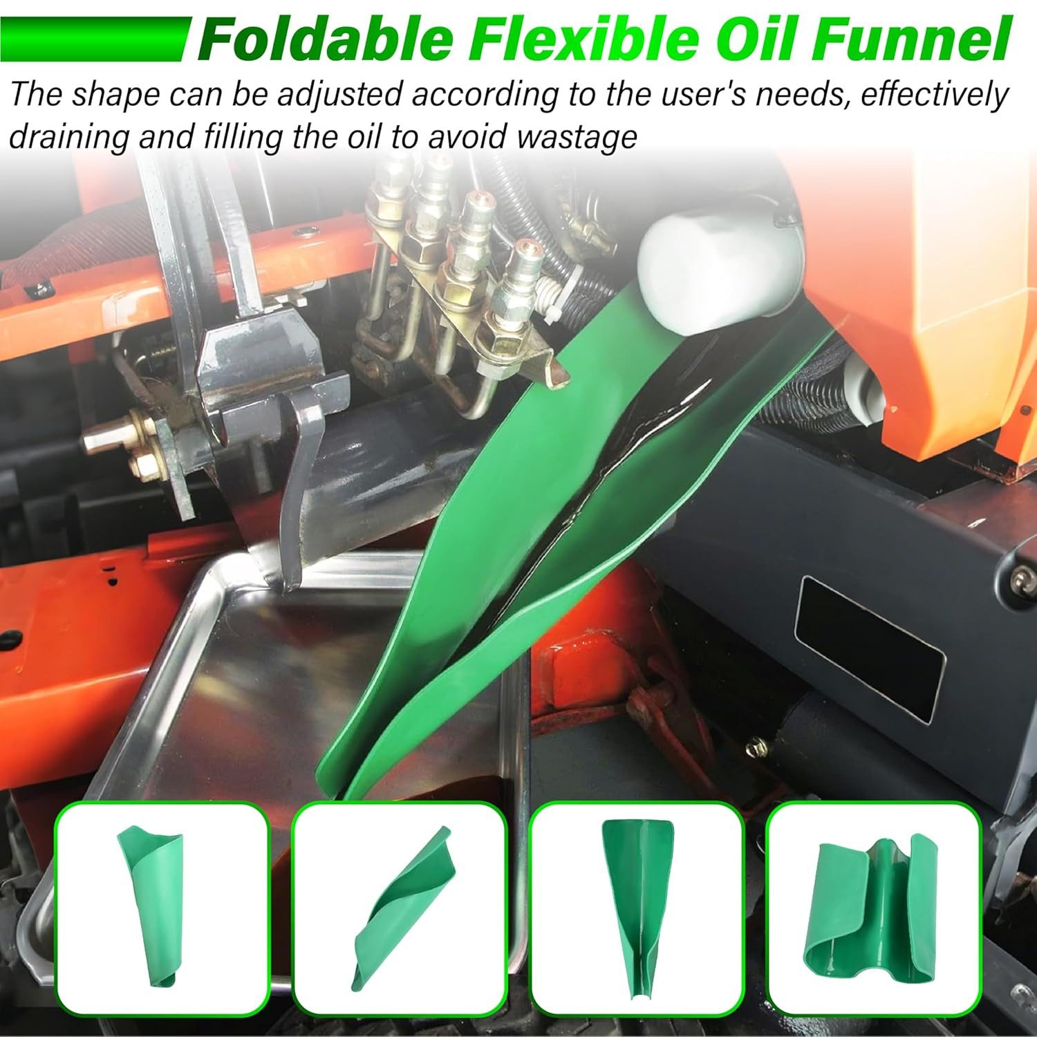 Flexible Oil Funnel, Reusable Flex Funnels for Automotive Use | 14.7 x 6.7 In…