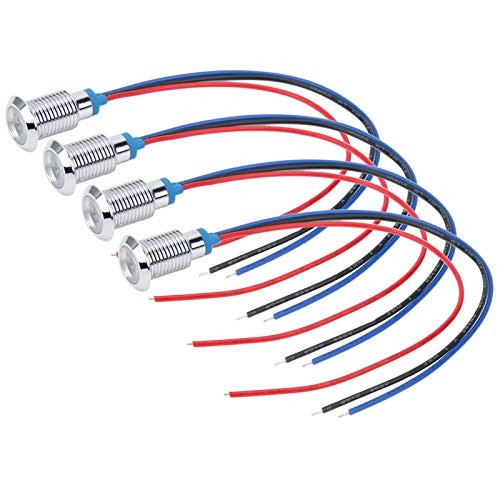 4 Sets LED Indicator Light 10mm Common Cathod Round LEDs Pre‑Wired Dual Color