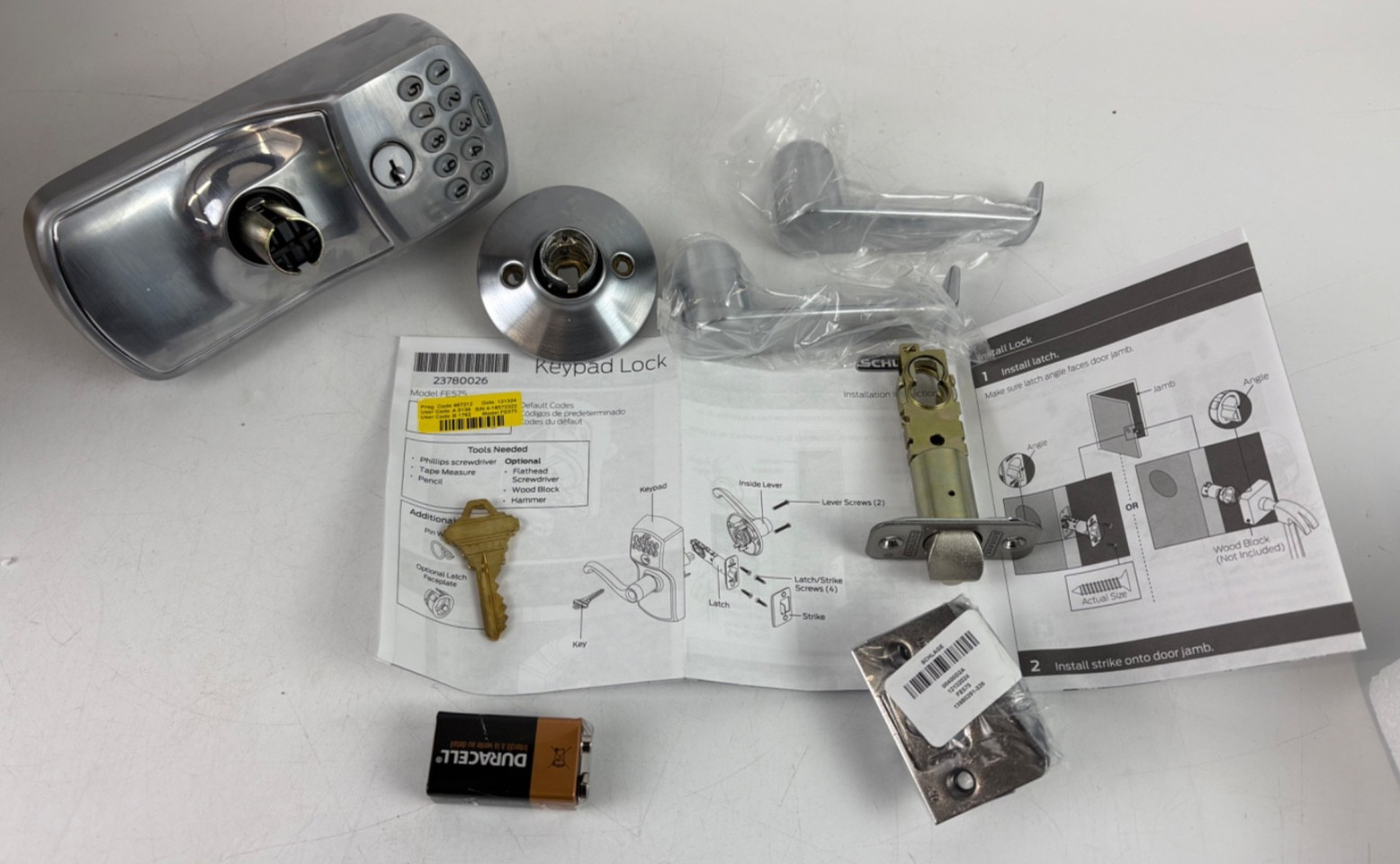 Schlage Plymouth Keypad Lock with Lever Handle * please read description *